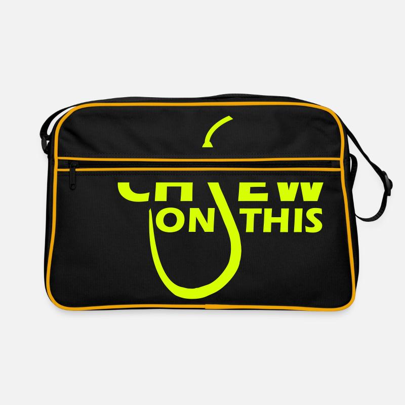 Angler Haken - Retro Tasche - Schwarz/Gold