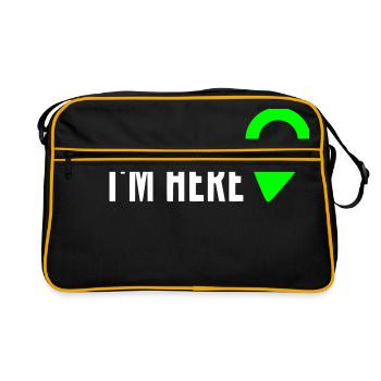 I'm HERE, Location, My Location, I'm here - Retro Bag - black/gold - Front