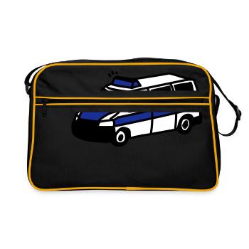 Polizeiwagen - Retro Tasche - Schwarz/Gold - Vorne