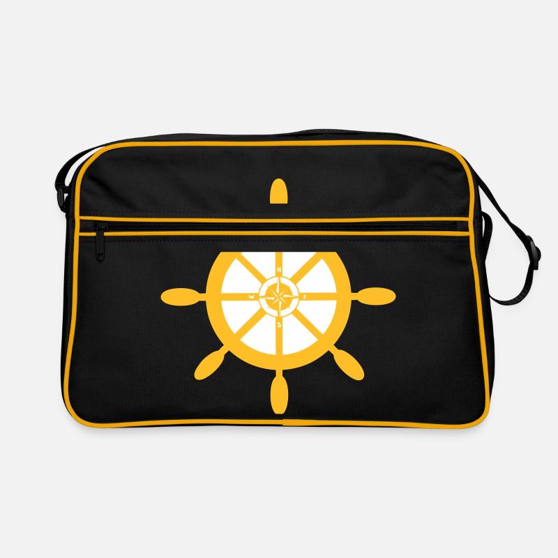 Schiffsrad Schiffssteuerrad mit Himmelsrichtungen Retro Tasche