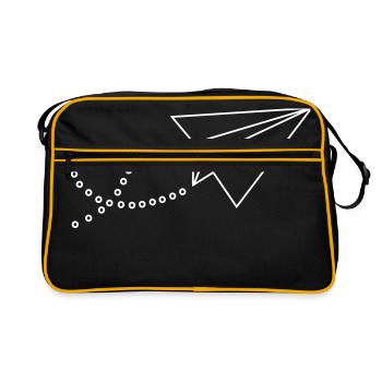 Flyer avec le coeur - Sac Retro - noir/or - Devant