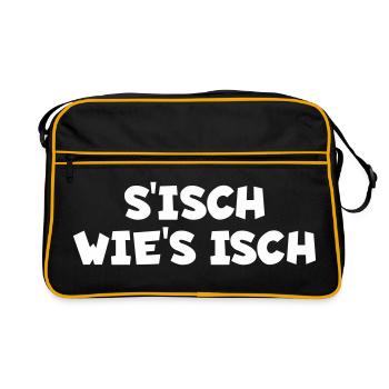 S´isch wie´s isch - Retro Tasche - Schwarz/Gold - Vorne