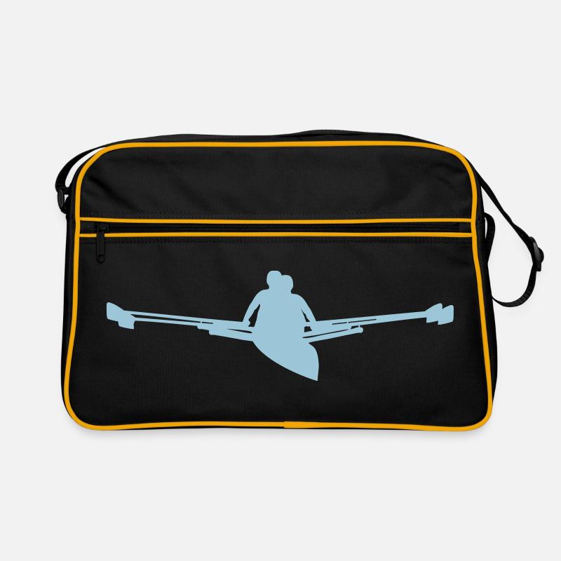 Rudern, Ruderboot - Retro Tasche - Schwarz/Gold