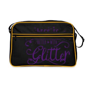 Glitter saying Princess Life is better glitter - Retro Bag - black/gold - Front