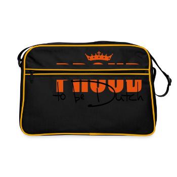 proud to be dutch - Sac Retro - noir/or - Devant