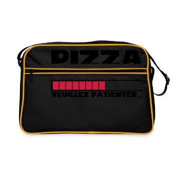 PIZZA EN COURS - Sac Retro - noir/or - Devant