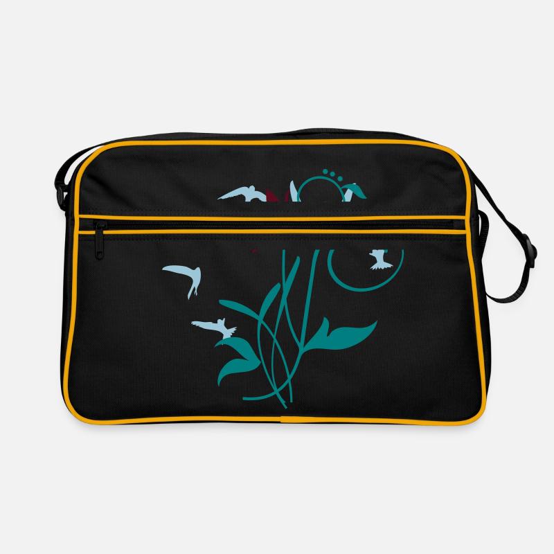 Orchidee / orchid (2c) - Retro Tasche - Schwarz/Gold