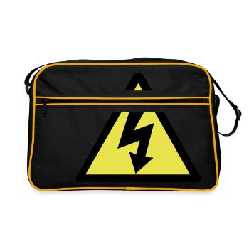 Electricity Warning - Retro Bag - black/gold - Front