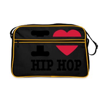 I love hiphop / I heart hiphop - Sac Retro - noir/or - Devant