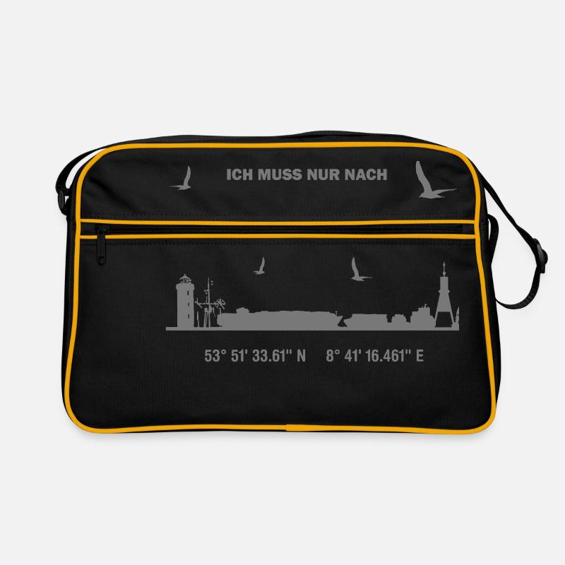 Therapie Cuxhaven - Retro Tasche - Schwarz/Gold