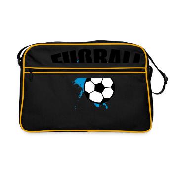 Fußball Soccer Splash 3c - Retro Tasche - Schwarz/Gold - Vorne