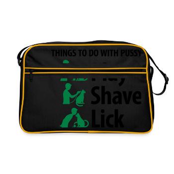 Les choses que vous pouvez faire avec une chatte. - Sac Retro - noir/or - Devant