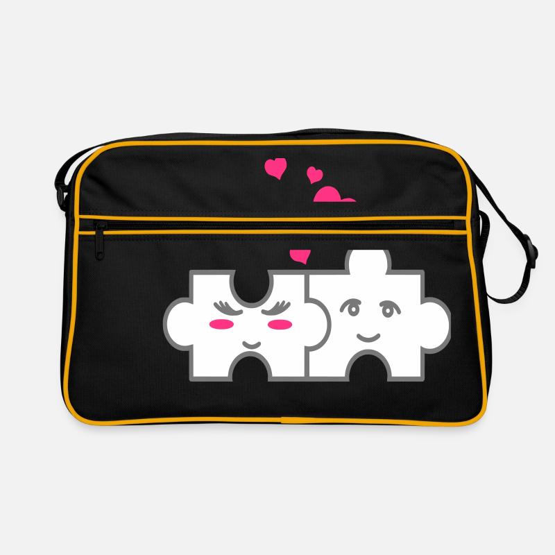 Puzzle-Paar Retro Tasche