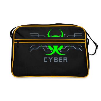 Cyber Punk - Cyber Goth Design (vektor) - Retro Tasche - Schwarz/Gold - Vorne