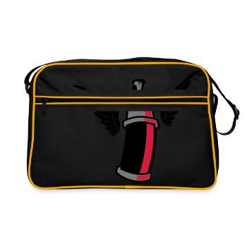 flying_graffiti_can_3c - Sac Retro - noir/or - Devant