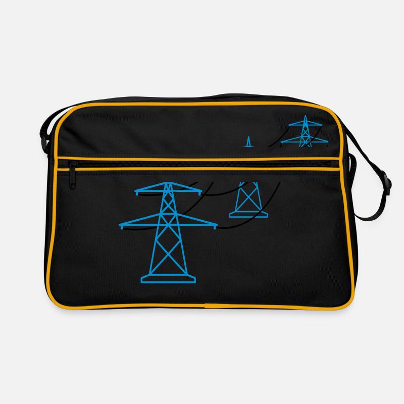 modèle de rangée beaucoup piste mât électrique puissance poteau ele Sac Retro