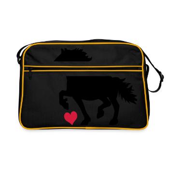 Frisian Horse - Retro Bag - black/gold - Front