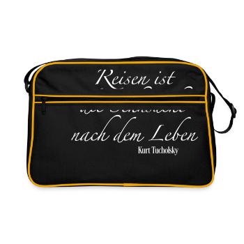 reisen - Retro Tasche - Schwarz/Gold - Vorne