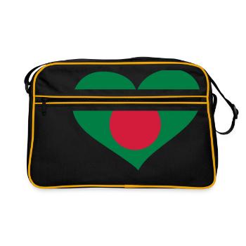 Bangladesh Herz; Heart Bangladesh - Retro Bag - black/gold - Front