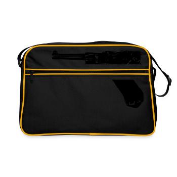 vieux pistolet revolver flingue arme 00 - Sac Retro - noir/or - Devant