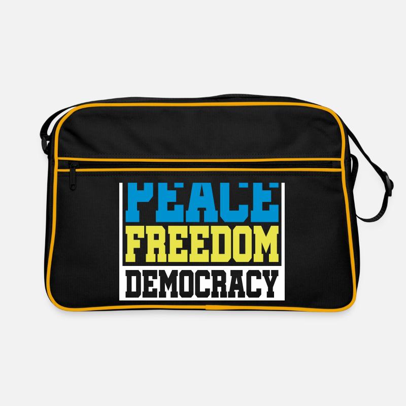Color changeable | Peace Freedom Democracy Retro Bag