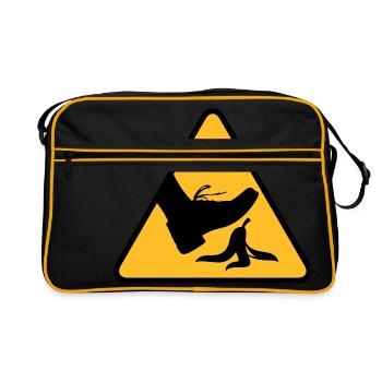 Risque de glisser avec une banane - Sac Retro - noir/or - Devant
