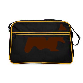 silhouette de vigilants écureuil tamia - Sac Retro - noir/or - Devant