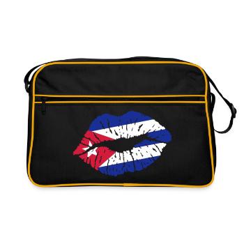 Kussmund (Kuba) - Retro Tasche - Schwarz/Gold - Vorne