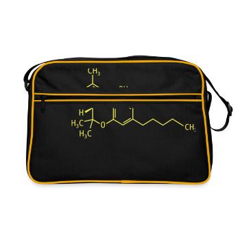 THC Strukturformel - Retro Tasche - Schwarz/Gold - Vorne