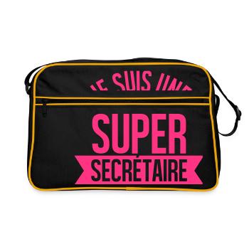 je suis une super secrétaire - Sac Retro - noir/or - Devant