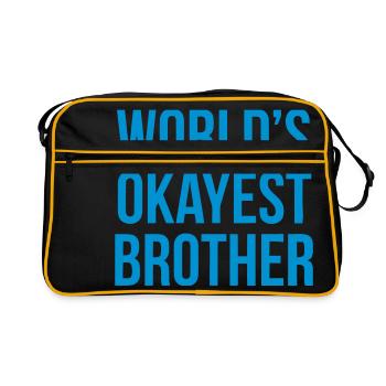 WORLD'S OKAYEST BROTHER - Sac Retro - noir/or - Devant
