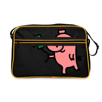 Pig clover 3 - Retro Bag - black/gold - Front