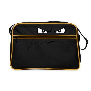 angry cat - Retro Bag - black/gold - Front