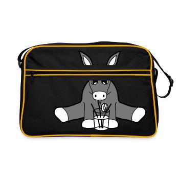 drink cocktail drink thirst holiday alcohol delicious - Retro Bag - black/gold - Front