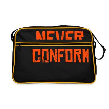 Never Conform - No conformity! - Retro Bag - black/gold - Front