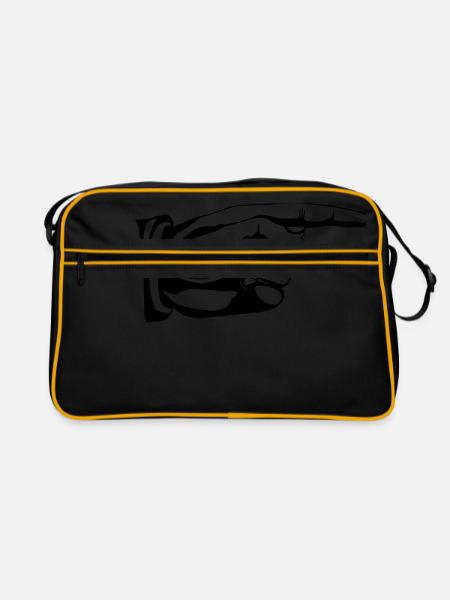 Ancien Ce signe de voie pointage de main façonné - Sac Retro - noir/or - Devant