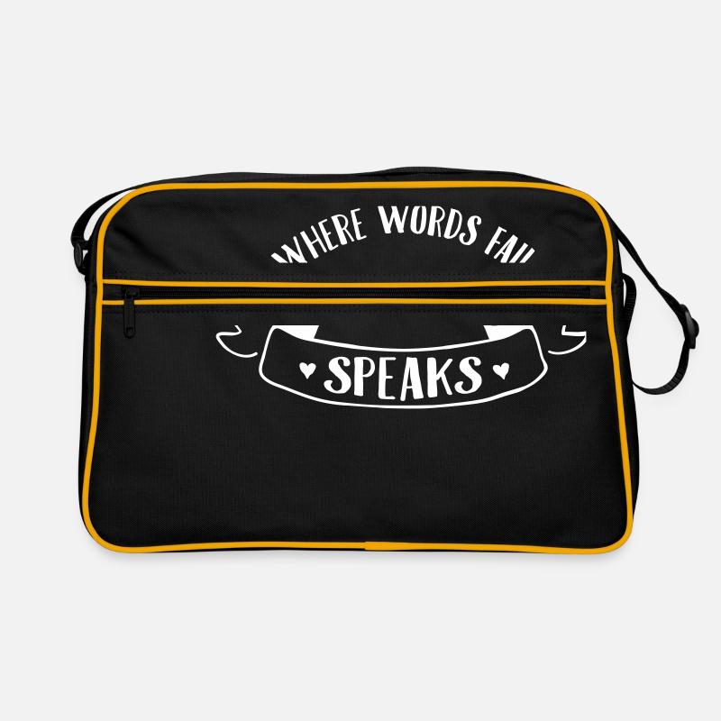 Where Words Fail Music Speaks Retro Tasche