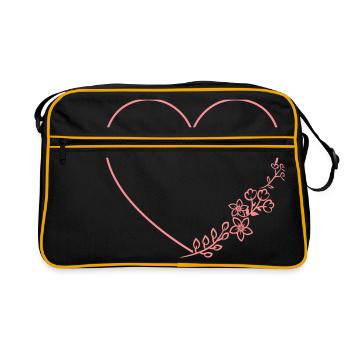 heartflowers_1 - Retro Bag - black/gold - Front