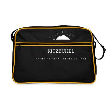 Minimalistisches Kitzbühel-Logo - Retro Tasche - Schwarz/Gold - Vorne