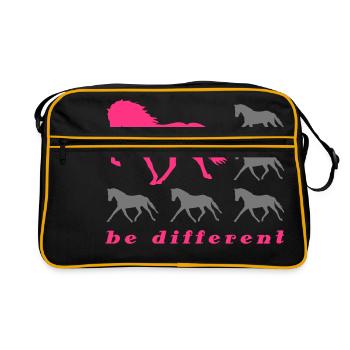 Be Different grey - Retro Tasche - Schwarz/Gold - Vorne