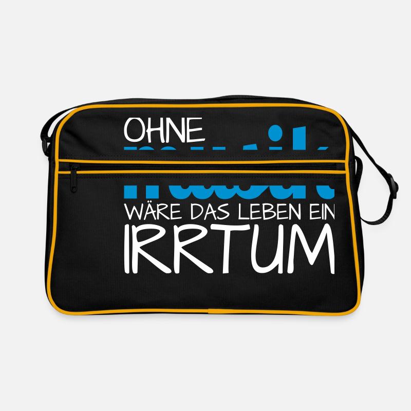 Ohne Musik wäre das Leben ein Irrtum - Retro Tasche - Schwarz/Gold