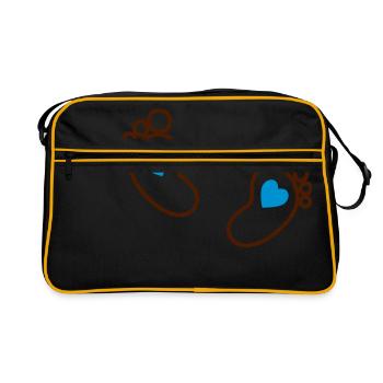 Bébé pieds - Sac Retro - noir/or - Devant