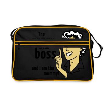 La momie est le patron et je suis la momie! - Sac Retro - noir/or - Devant