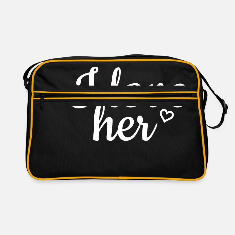 I love her - Retro Tasche - Schwarz/Gold