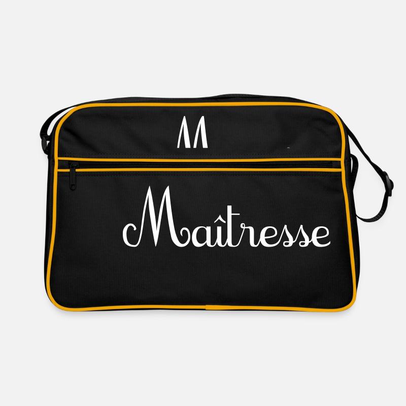 merci maîtresse cadeau de fin d'année école - Sac Retro - noir/or