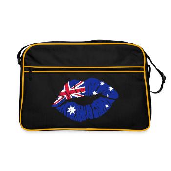 Kussmund (Australien) - Retro Tasche - Schwarz/Gold - Vorne