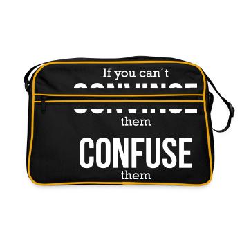 convince confuse überzeugen verwirren Taktik - Retro Tasche - Schwarz/Gold - Vorne