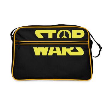 Stop Wars - Retro Tasche - Schwarz/Gold - Vorne