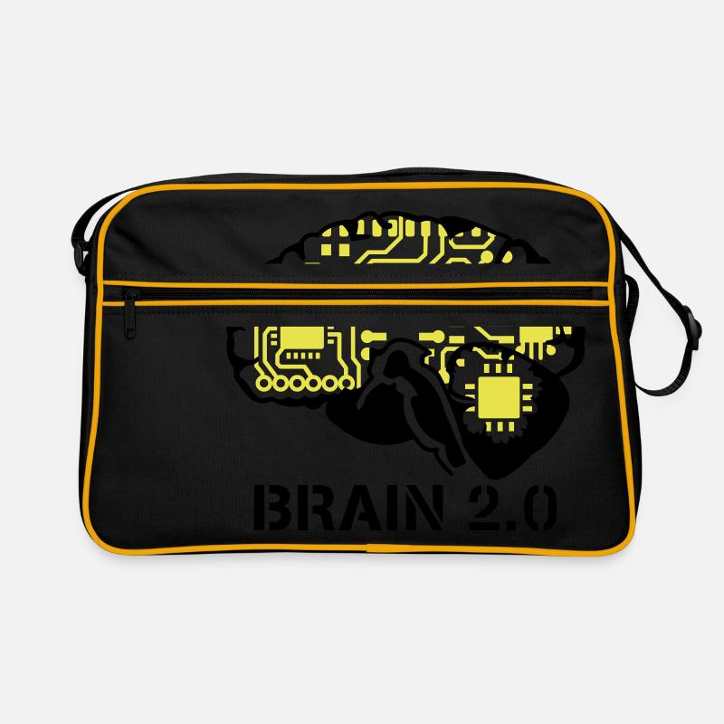 brain 2.0 - Retro Tasche - Schwarz/Gold