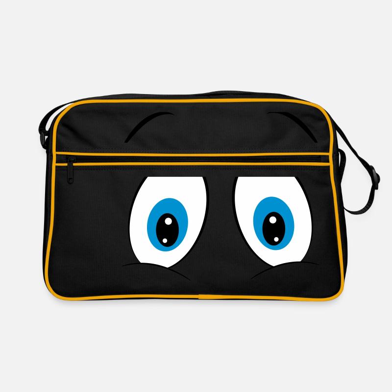 Augen - Retro Tasche - Schwarz/Gold